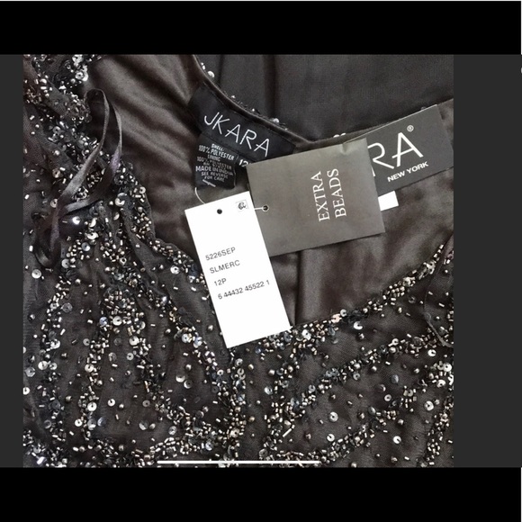 NWT Jkara V Neck Sequin Bodice Cap sleeve Dress - Picture 7 of 8